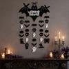 Party Atmosphere Accents Happy Halloween Bat Hanging Door Sign, Spooky Skull Spider Paper Festive Holiday Supplies Ornament, Large Wall Hanger