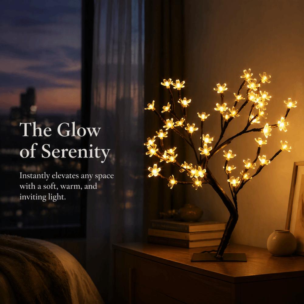 USB Powered Night Light 48 LED Cherry Blossom Lamp Festive Cherry Blossom Tree Light  Living Room