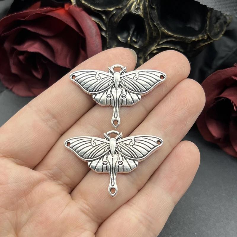 4Pcs 27*40mm Antique Silver Color Death Moth Charms Pendant Designer Charms Fit Jewelry Making DIY Jewelry Findings