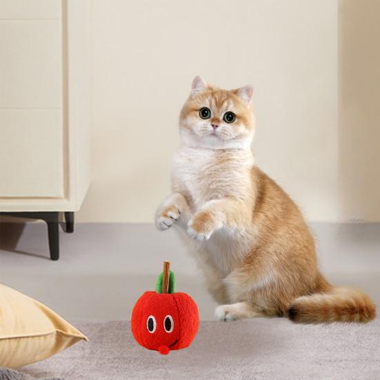 Interactive Cat Toys with Catnip Teeth Cleaning Cute Fruit Shape Bite Resistant Relieve Boredom Soft Plush Cat Toys