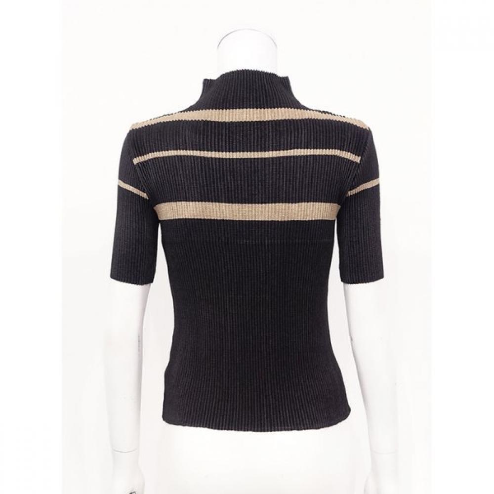 Specchio Slim Short Sleeve High Neck Blouse 442 168