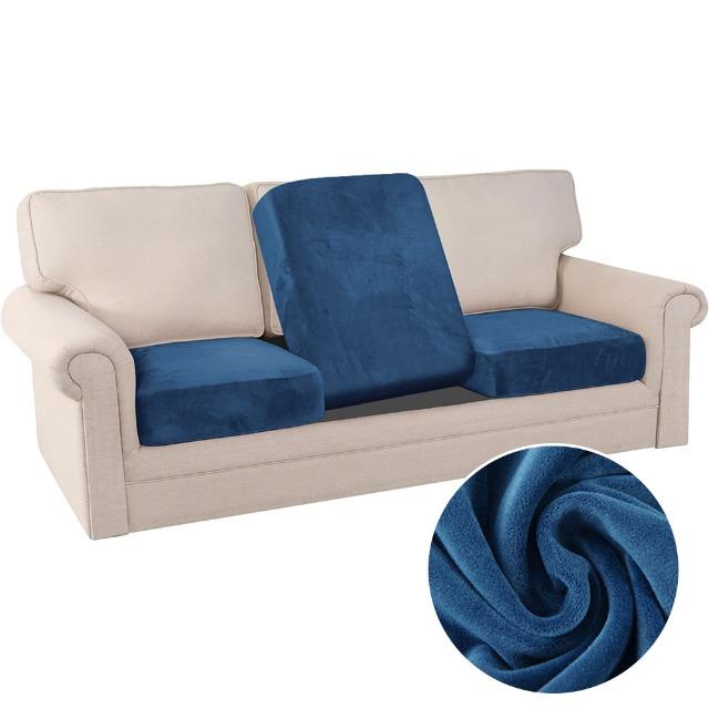 Velvet Soft Sofa Seat Covers Pure Elastic L-shaped Cushion Cover Dustproof for Home Living Room Office Hotel Washable Anti-dirty