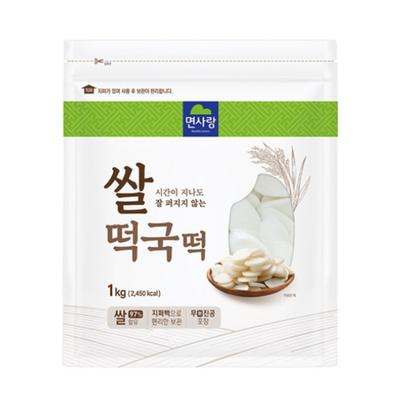 Noodlelovers Myun Sarang Rice Cake Slices for Rice Cake Soup/ Korean New Year Soup (Tteokguk), 1kg