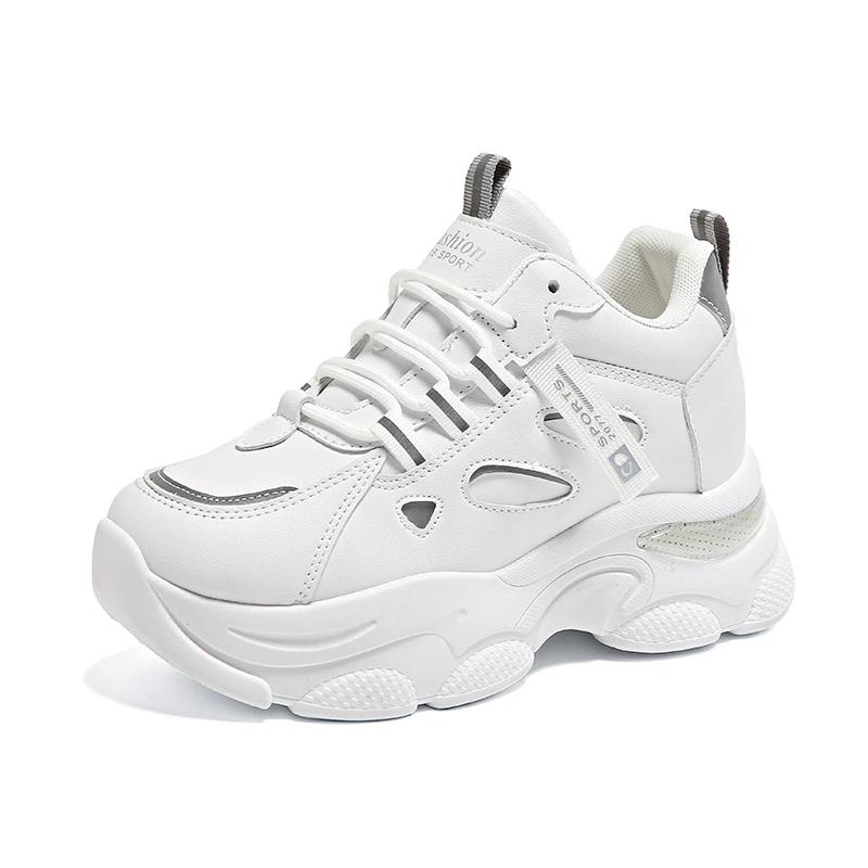

fashion 2024 Autumn Women s Thick-soled Vulcanized Shoes Shockproof Air Cushion Sports Shoes Women s Non-Slip Casual Walking Shoes 40 белый