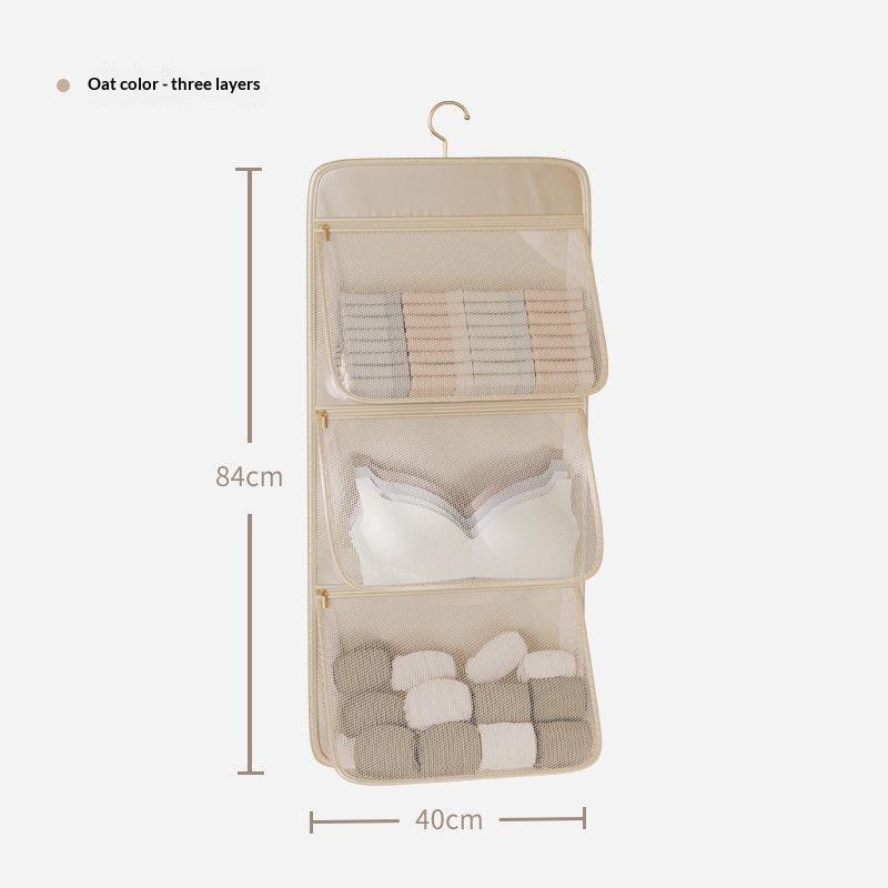 Hanging Closet Organizer Breathable Mesh Pockets Large Capacity For Underwear Socks Bras Small Wardrobe Items
