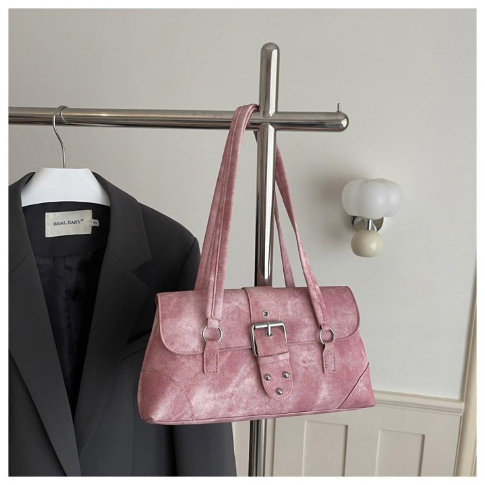 Trendy PU Leather Shoulder Bag Large Capacity Versatile Underarm Bag Lightweight Retro Commute Bag Daily Use