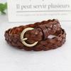Four-strand Broken Cowhide Braided Belt, Thin Decorative Belt, Genuine Leather Twist Thin Belt