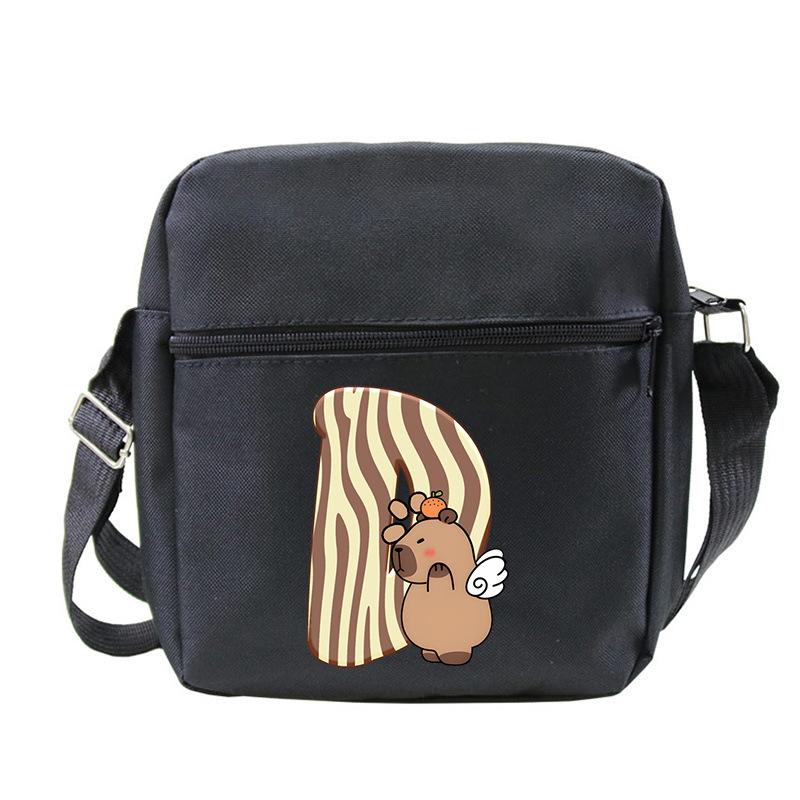 New Kapibara 26 letter printed messenger bag student children multi-functional leisure portable bag