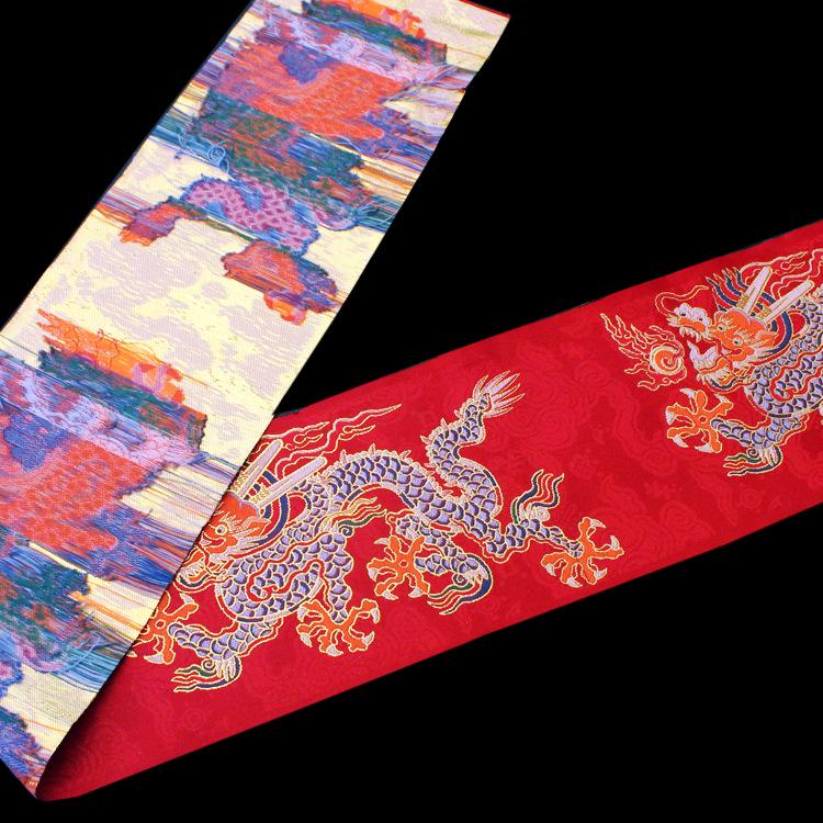 Золотий дракон візерунок стрічка мереживо Ханфу весільна сукня з жакардової тканини та декоративні аксесуари в етнічному стилі