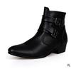 Leather Boots British Business Pointed Men's Shoes Men's High-top Martin Boots Casual Wear-resistant Men's Boots Autumn and Winter Large Size