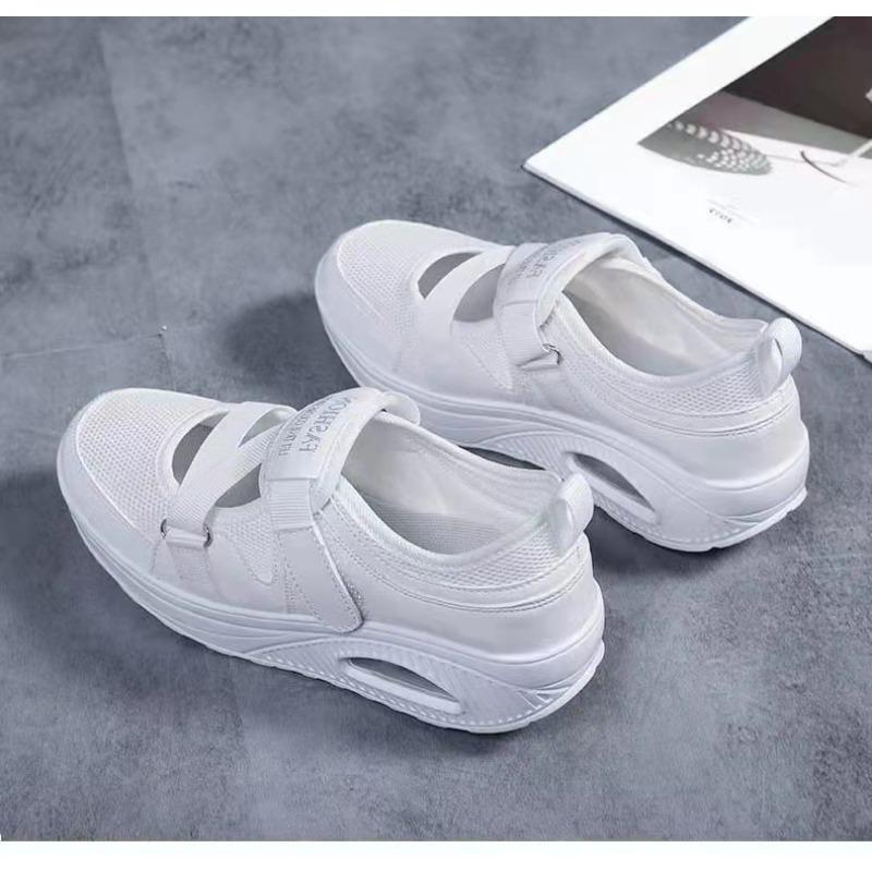 Summer new breathable cross-border hot sale air cushion women's single shoes thick-soled air cushion women's casual shoes Velcro shoes batch