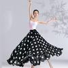 360-720 Degree Classical Dance High-waisted Skirt Flamenco Dance Clothing Polka Dot Print Skirt Dance Stage Performance Outfit