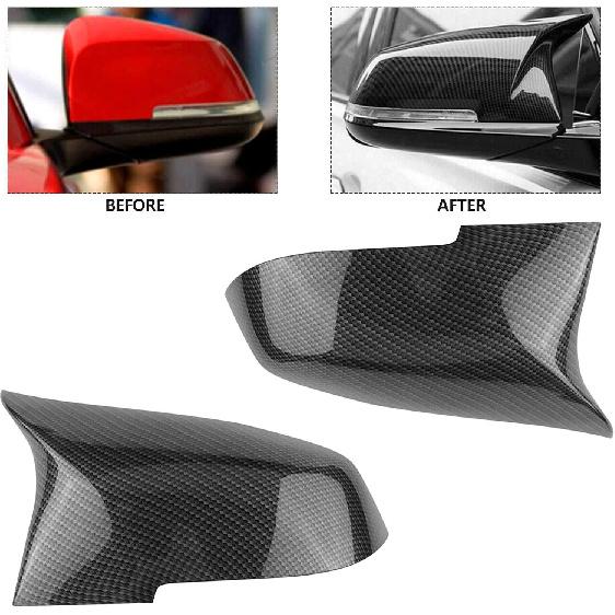 Sportuli Carbon Fiber Rearview Mirror Cover Cap Compatible With BMW 228I 435I 116I 118I 120I 125I 130I 218I 220I 320I 328I 330I 335I 420I 428I 435I