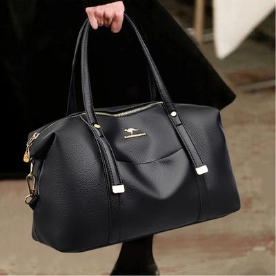 Echte Marke Luxus Lässige Tragetasche Weiches PU-Leder Große Kapazität Handtasche Damen Boston Tasche 2025 Schulter Crossbody Tasche