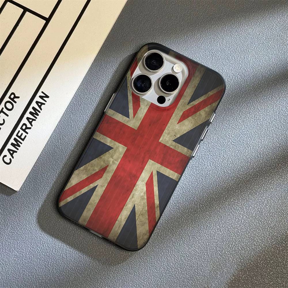 England British Uk Flag Phone Case For IPhone 17 16 15 14 13 12 11 Corrugated Frosted Soft Cover Anti-Slip