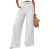 Women's Cotton And Linen Fashion Casual Pocket Drawstring Trousers