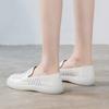 Malé bílé boty kožené mokasíny ploché jednoduché boty