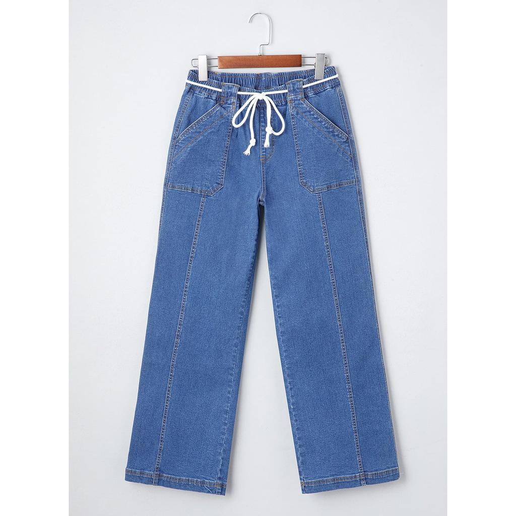 Ladies' Retro Straight Leg High Waisted Jeans