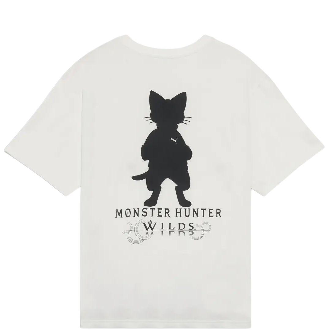 

Puma X Monster Hunter Wilds Collaboration FW25 Airou Silhouette Letter Round Neck Pullover Short Sleeve T-Shirt Unisex Tops 636487-02 XL