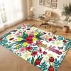 Floral Garden Theme Crystal Velvet Floor Rug Personalized Custom Name Text Warm Carpet Home Decoration