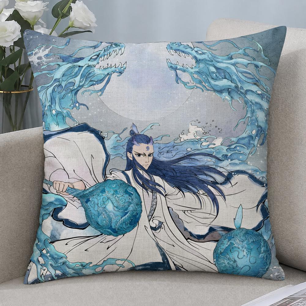Movie NEZHA  Cushion Cover Cushion Covers Natural Linen Breathable Sofa Bedroom Decor Pillowcase