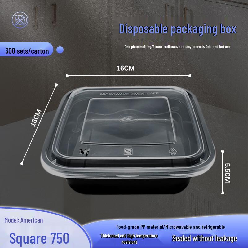 Webo 750ml Square Disposable Food Container