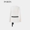 Ports Women's Elegant Scarf Collar Silk Blend Blouse