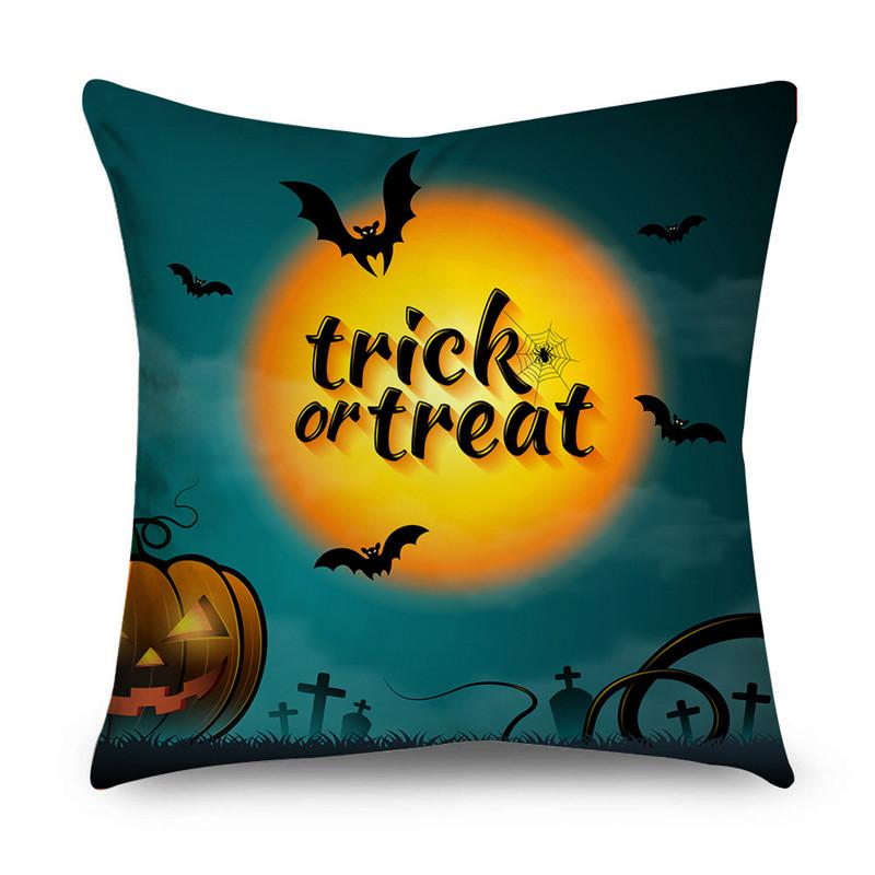 Halloween Theme Horror Pumpkin Print Pattern Cushion Cover Home Living Room Sofa Decoration Polyester Zipper Pillow Pillow Cover