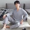 Pajamas Men'S Pure Cotton Spring And Autumn Long-Sleeved Cotton Autumn And Winter Thin Can Be Worn Outside Casual Loungewear Men'S Suit