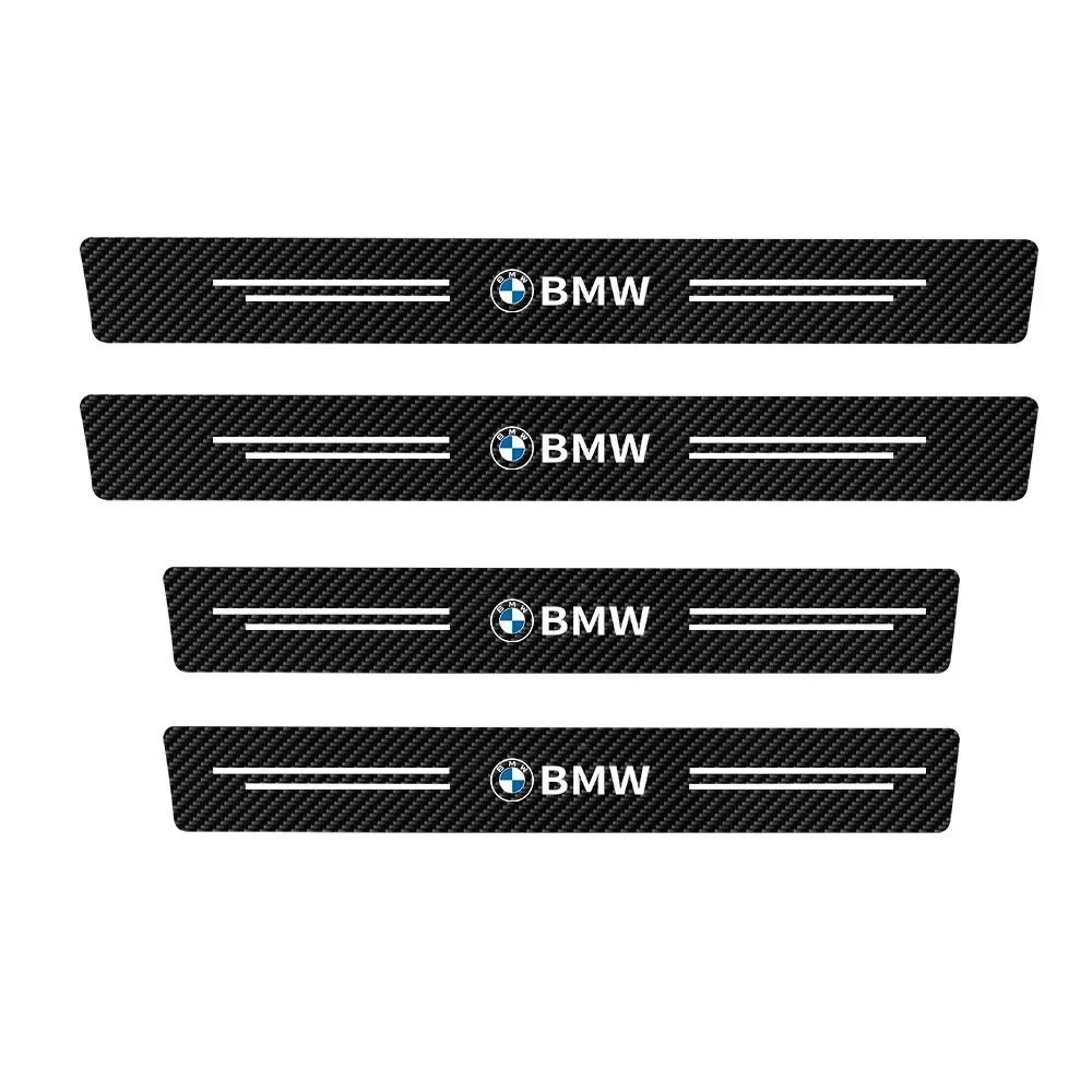 ta12for Bmw Performance E46 E90 E60 F10 F30 E39 E36 F20 E87 G30 E92 Leather Car Door Sill Anti Scratch Protector Sticker
