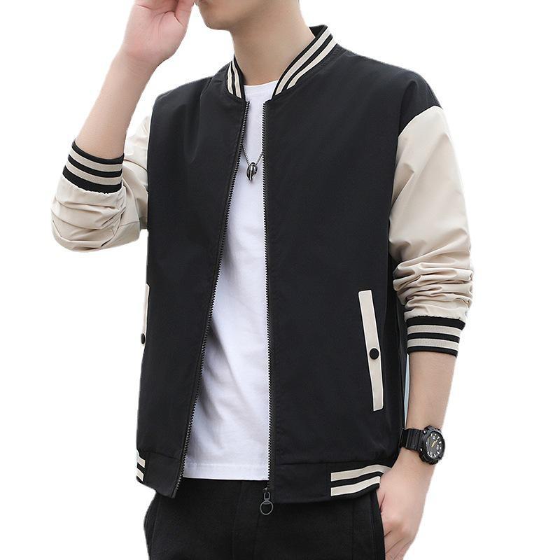 Men's Stand-Up Collar Casual Jacket - Youth Student Spring/Autumn Thin Baseball Style