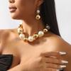 New Arrival Palace Style Vintage Mixed Color Pearl Necklace Luxury Elegant Earrings Jewelry Set Trendy Gifts For Women