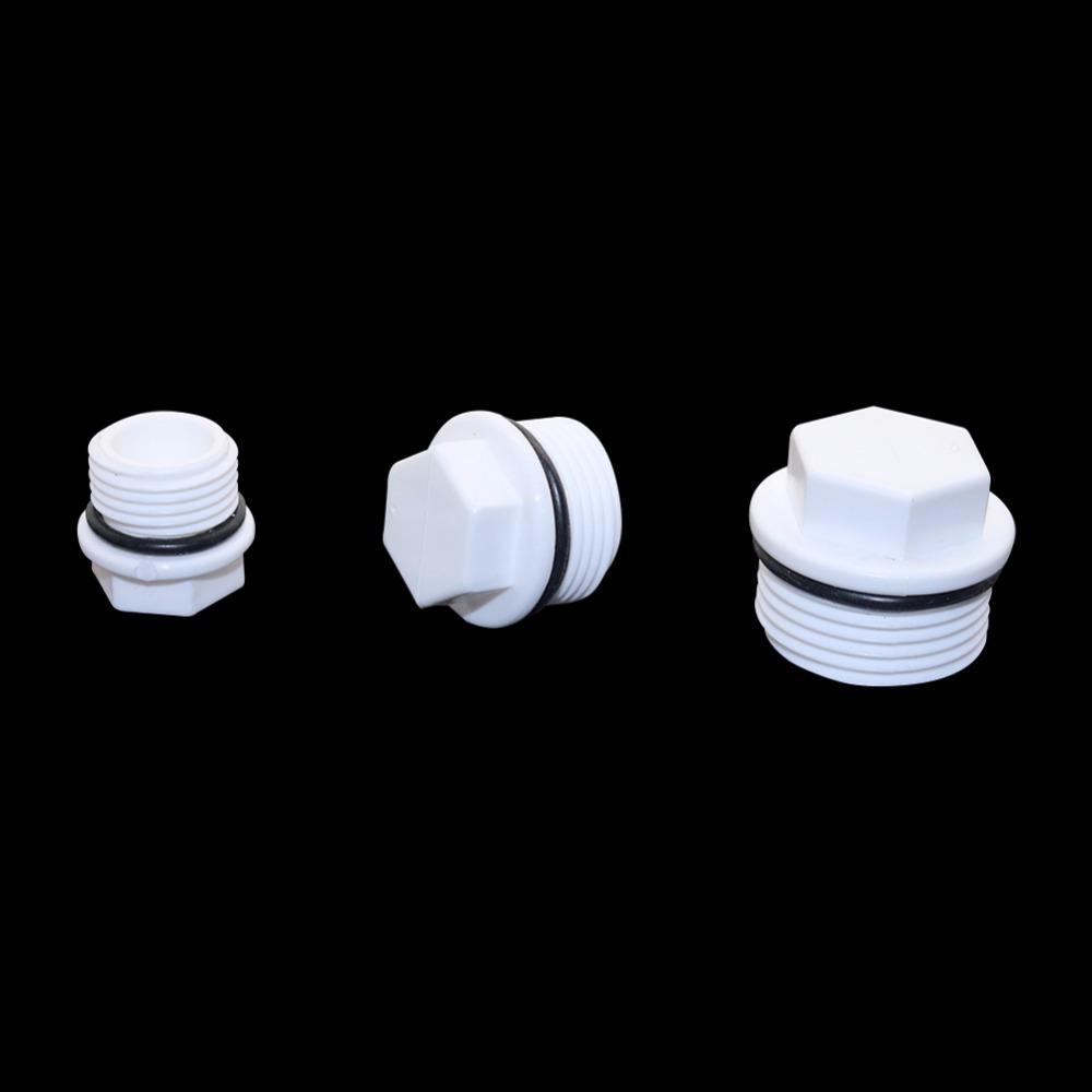 5pcs 1/2'',3/4'',1'' Male External Thread End Plugs PVC Tube Waterstop Caps Hole Seal Stoppers Garden Irrigation Pipe Fittings