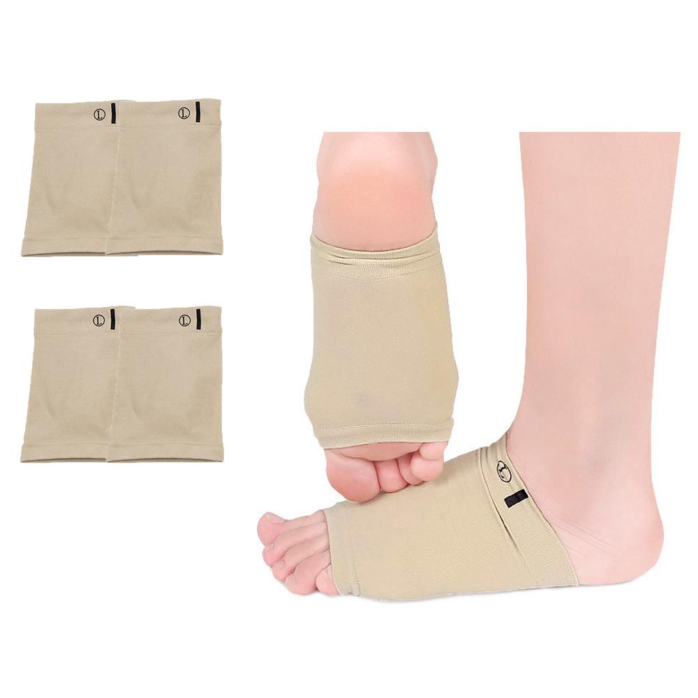 

2 пары супинаторов для поддержки стопы при подошвенном фасциите, силиконовые стельки для облегчения боли при плоскостопии, массажные вставки для ног 2 pairs бежевый