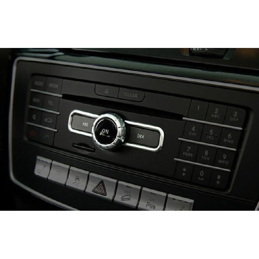 For Benz GLE GLS Multimedia Button Frame Matte Silver 2016- Middle Console