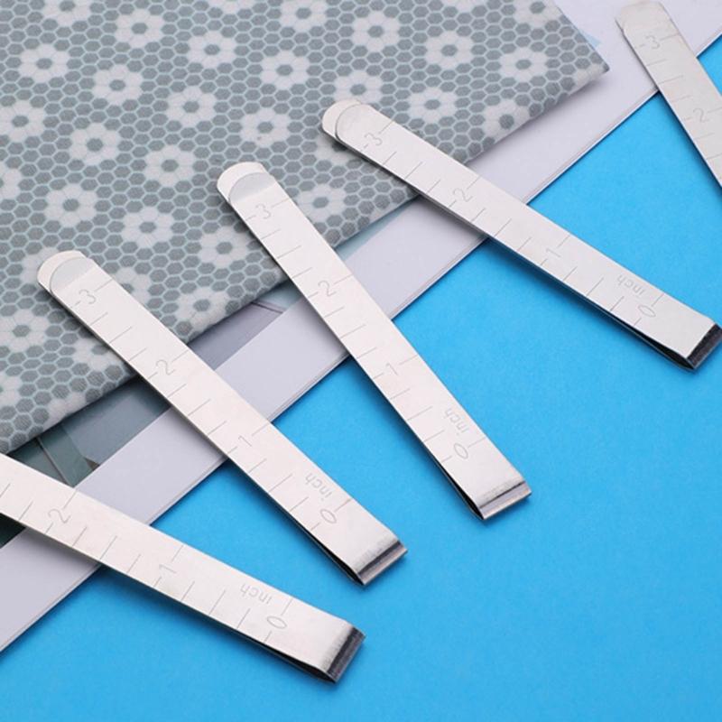 2/5/10 Stück 3 Zoll Nähklammer Edelstahl Saumklammern Metall Crimpklemme Stoff Nähen Messlineal zum Säumen