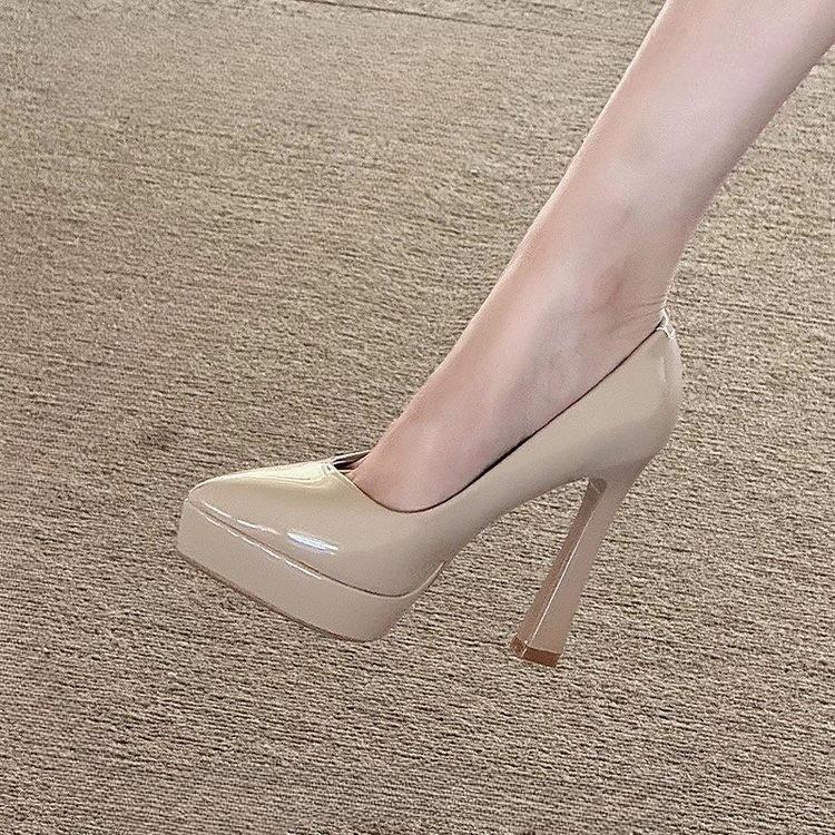 Super High Heel Women Shoes High Quality Patent Leather Hig Heeled Single Shoes Temperament Pointed High Heels Women Dress Pumps
