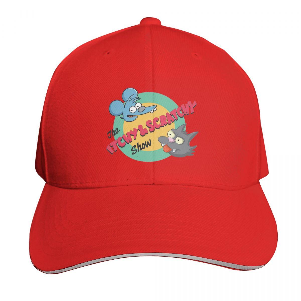 

The Itchy Scratchy Show Cartoon Animation Cap Fashion Casual Baseball Caps Adjustable Hat Hip Hop Summer Unisex Baseball Hats One Size