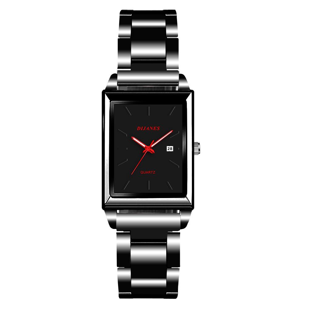New square watch Steel band Quartz watch Calendar Watch Business Men's Watch Student Watch Small watch