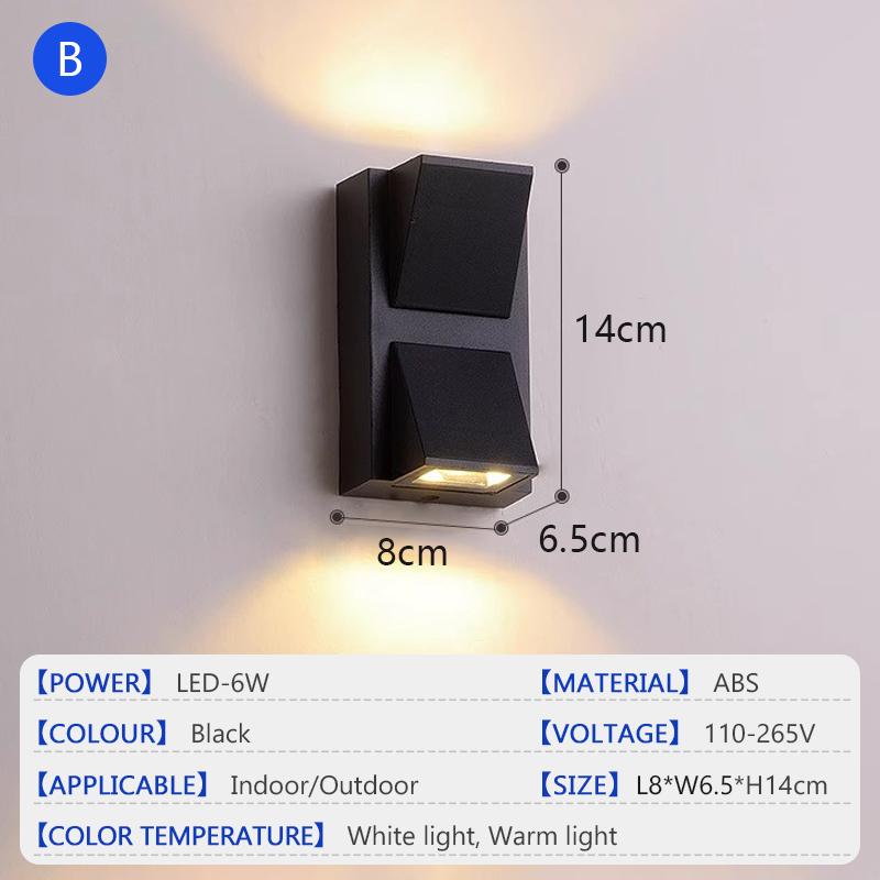 LED Wall Lamp IP65 Waterproof Outdoor Wall Lamp Garden Balcony Living Room Bedroom Indoor and Outdoor Decorative Lighting