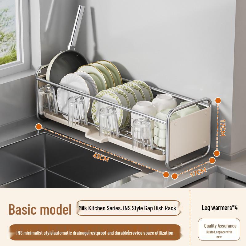 Multi-functional Kitchen Bowl & Dish Rack with Draining Shelf and Chopsticks Holder