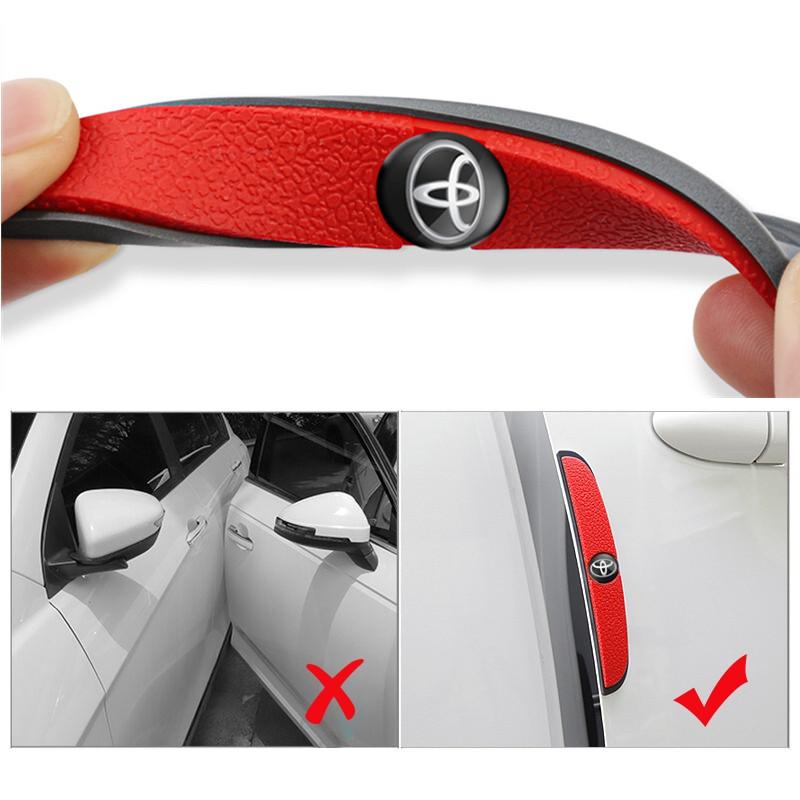 4Pcs Rubber Bumper Strip Car Door Anti-Collision Stickers For Toyota Corolla Yaris Aygo Prius CHR Camry Auris Avensis Land Prado