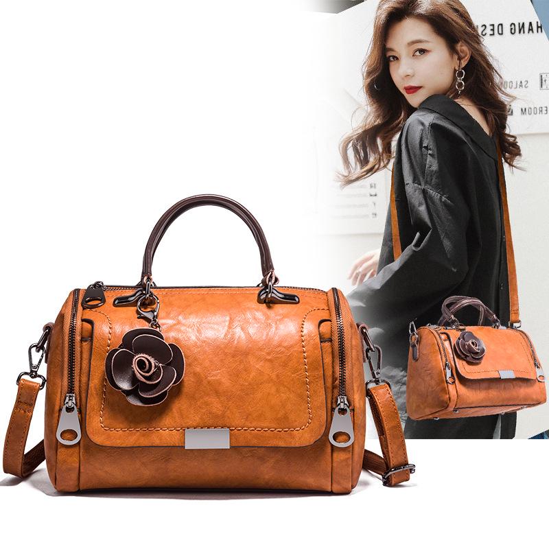 Dámská kabelka v retro designu z pravé kůže Outdoor Travel Casual Crossbody taška přes rameno Multi Pocket