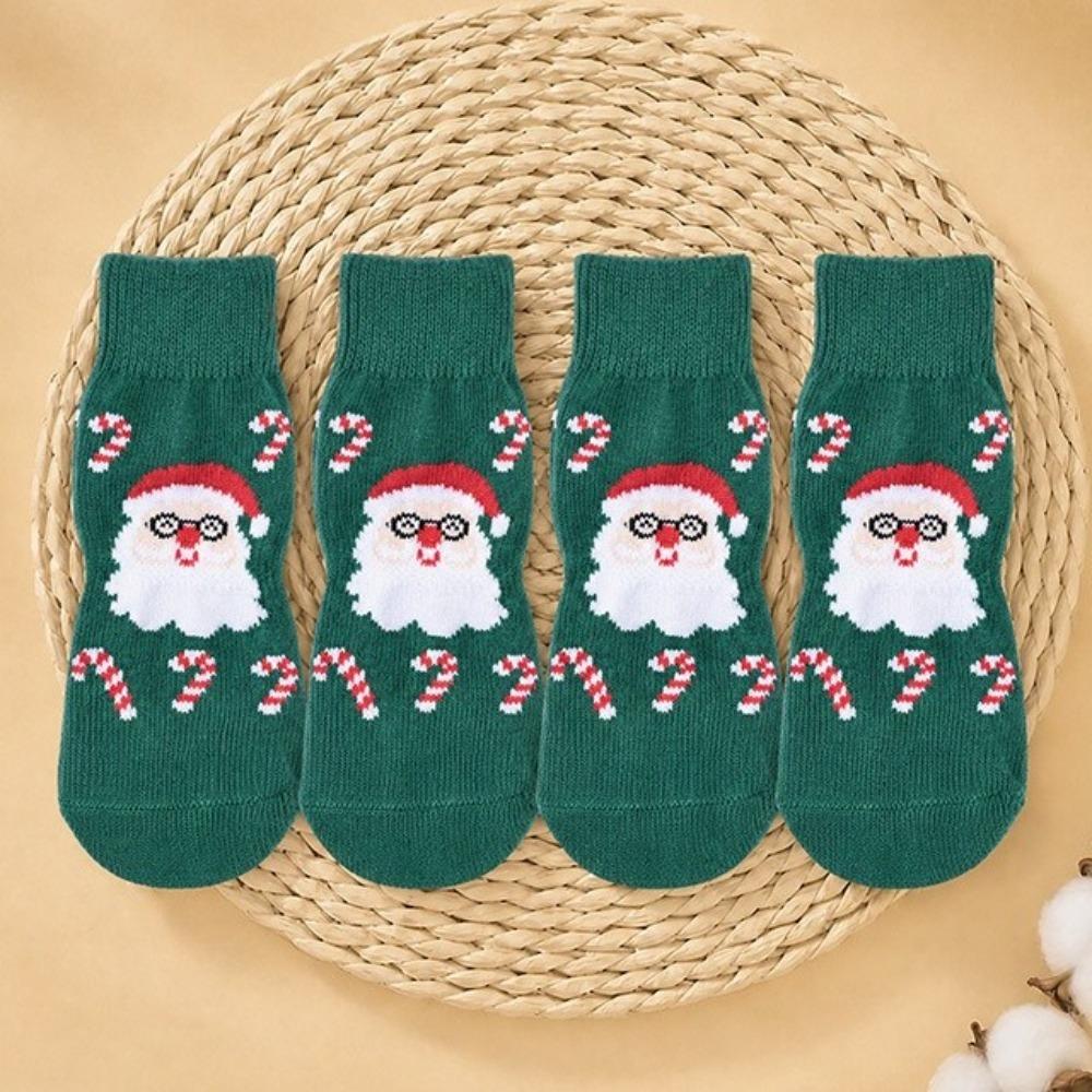 Breathable Non Slip Dog Socks Warm Paws Protectors Pet Boots Christmas Dog Socks Winter Season