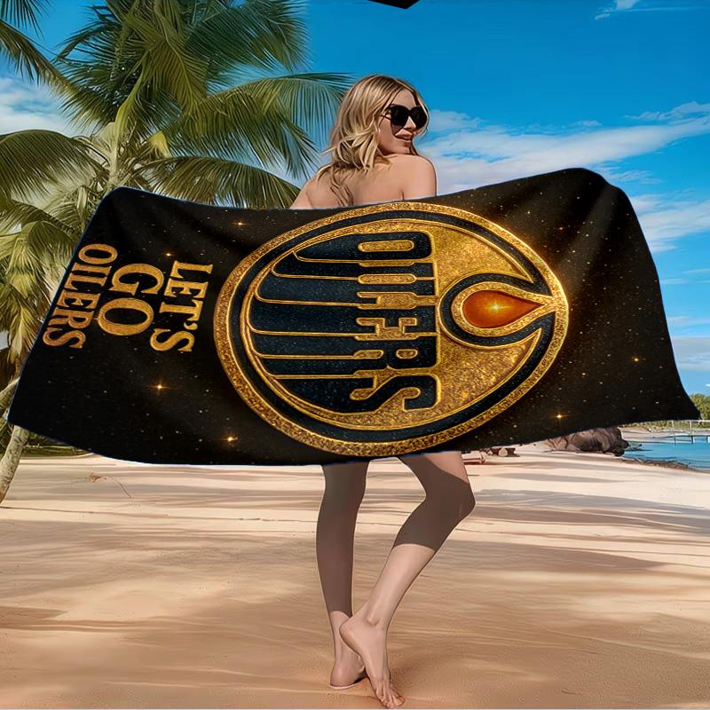 Energetic Oilers Team Spirit Beach Towel Microfiber Beach Towel, Lightweight and Quick-Dry, for Summer Travel, Swimming Pool Fan Birthday Gift