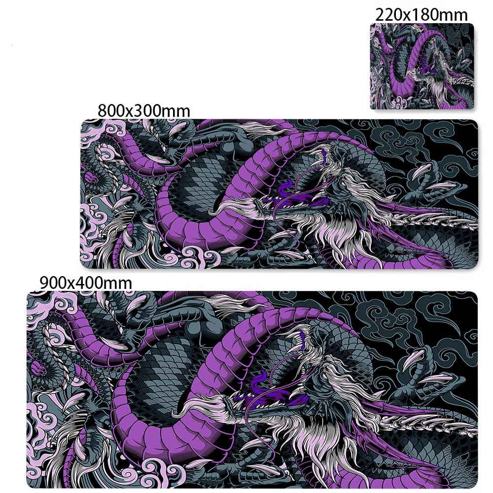 Black and White Dragon Large Mouse Mat Gaming Mousepad Big Rubber Base Mouse Pad Purple Deskpad Eyboard Mats Mousepads