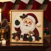 Sparkling 3D Painting Canvas DIY Christmas Faux Pearl Art Kit with Frame, Santa Winter Holiday Theme Craft Supplies Beads for Adults Beginner,