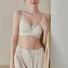 Lace flocked underwear thin cup modal mulberry silk lotus root powder cup comfortable breathable adjustment breast bra