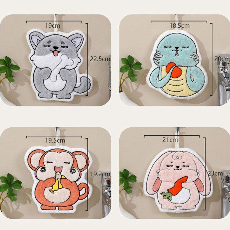 Cartoon embroidery hand towel hanging style hand towel hanging style cute living room bedroom ins home use