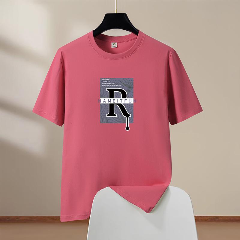 Big R S-6XL Cotton T-Shirt Men Short Sleeve Loose Tee Comfort Summer Streetwear